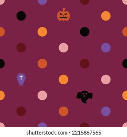 Halloween Nahtlose Polka-Punkte nahtlose Vektormuster-Hintergrund