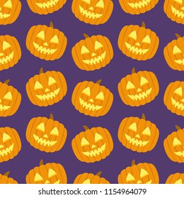 Halloween Seamless Pumpkin Background Repeat Pattern Holiday Festival 
