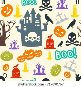Halloween seamless vector pattern background design