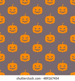 Halloween seamless vector pattern with hand drawn pumpkins. Beautiful background for your design. EPS 8.
