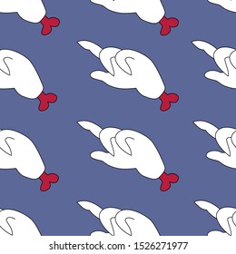 Halloween seamless vector pattern with outline hand