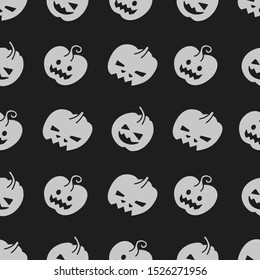 Halloween seamless vector pattern with pumpkins