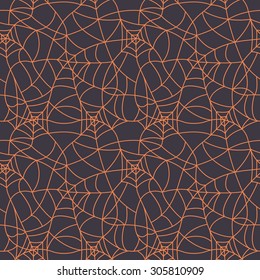 Halloween seamless vector pattern with spider webs