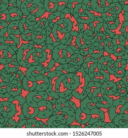 Halloween seamless vector pattern with vines