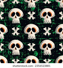 Halloween seamless vector pattern.Seamless pattern with skulls.Halloween pattern