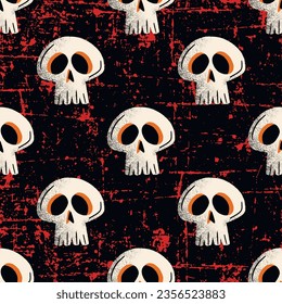 Halloween seamless vector pattern.Seamless pattern with skulls.Halloween pattern