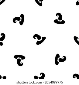 Halloween seamless witch hats pattern for decoration. White background. Hand draw illustration.