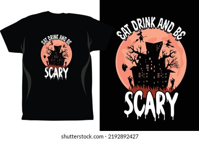 Halloween Season t shirt Design Vector. Halloween Design Vector Graphics. Halloween EPS Digital Download