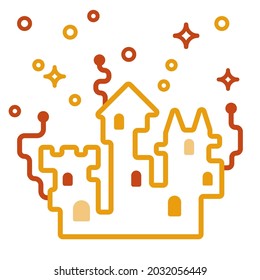 Halloween selebration, castle for witch