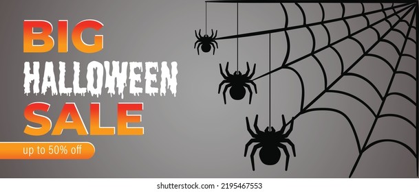 Halloween sell banner or poster or flyer design template.