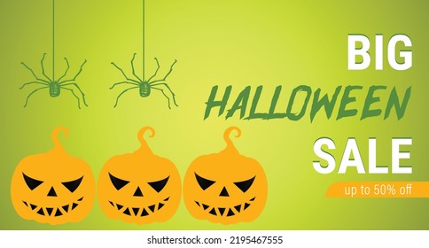 Halloween sell banner or poster or flyer design template.