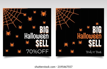 Halloween sell banner or poster or flyer design template.