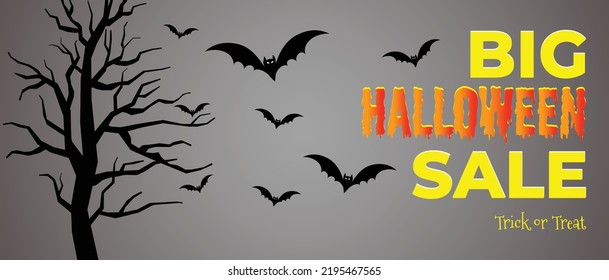 Halloween sell banner or poster or flyer design template.