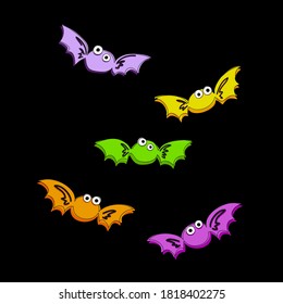 Halloween set of bar candy bats in vector pattern. A festive trick or a meal. For fabrics, textiles, invitations, backgrounds, stationery, decor and packaging. For children and toddlers.