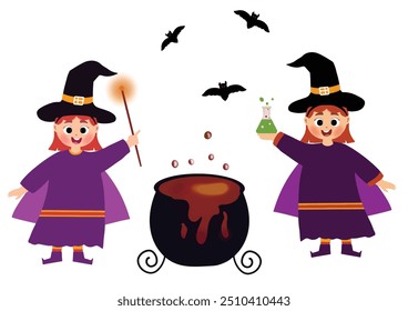 conjunto ou pacote de halloween, vetor, ilustração