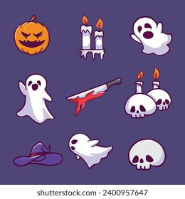 halloween set cartoons collection illustration