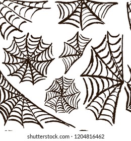 Halloween. Set cobwebs. Vector illustration. Seamless Pattern. Collection of festive elements. Autumn holidays