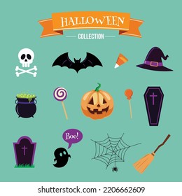 Halloween set collections cartoon vector illustration