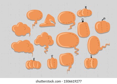 Halloween set comic text speech bubbles set 