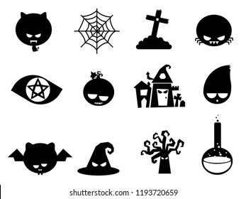 halloween set , cute icon illustration