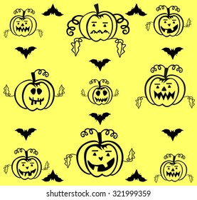 Halloween set of decorative pumpkins   