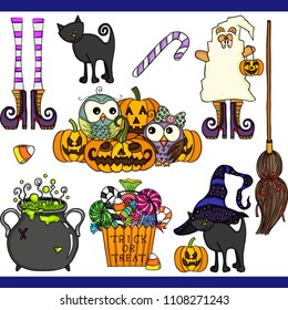 Halloween set digital elements