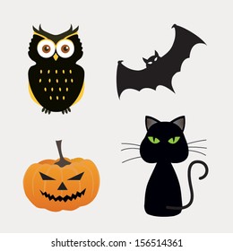 Halloween set of element. Vector illustration