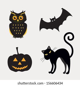 Halloween set of element. Vector illustration