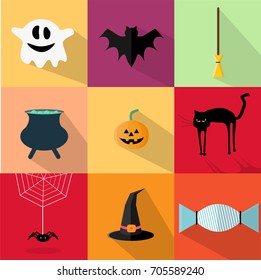 Halloween Set Flat Icons