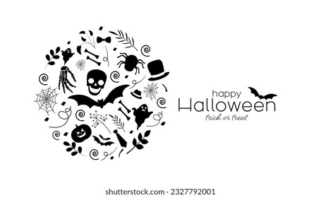 Halloween set. Flat vector illustration.