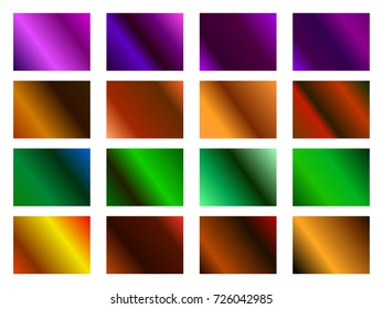 Halloween set of gradient backgrounds. Orange, purple and green hues. Vector illustration