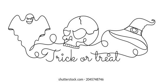 Halloween set in a hand drawn linear style. 