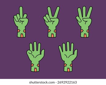 Ilustração de vetor de mãos de conjunto de Halloween