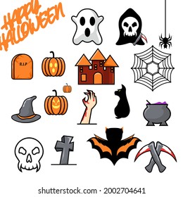 Halloween set icon design vector 