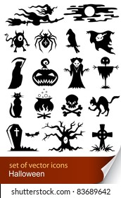 halloween set icon vector illustration isolated on white background