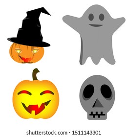 Halloween set icon vector.illustration of character Halloween party.