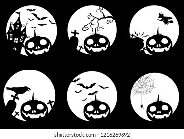 Halloween set icons.