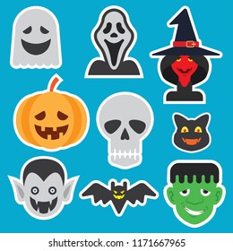 halloween set icons vector