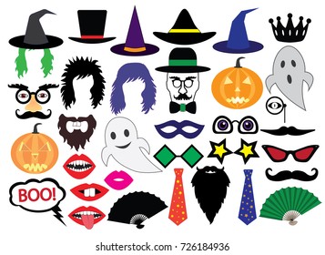 Halloween, set of icons, vector 