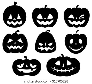 Halloween / Set of pumpkin. / black