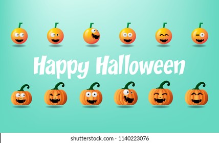 Halloween set with pumpkins