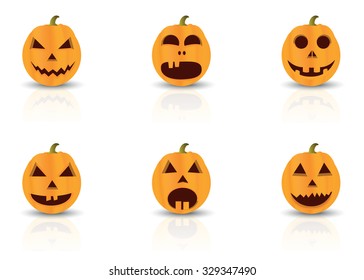 Halloween set with pumpkins
