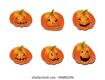 Halloween set with pumpkins