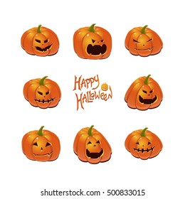 Halloween set with pumpkins