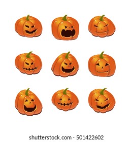 Halloween set with pumpkins