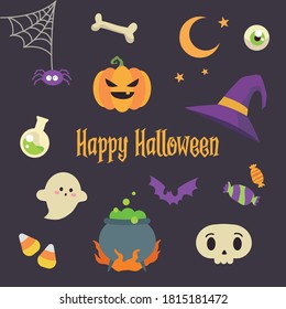 Halloween. Set of scary pictures