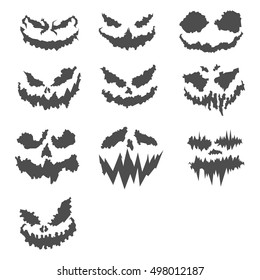 Halloween Set of scary Pumpkin Faces