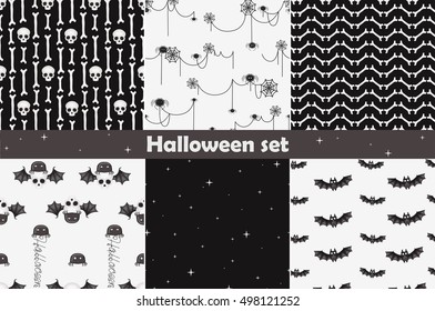 Halloween set of seamless patterns.