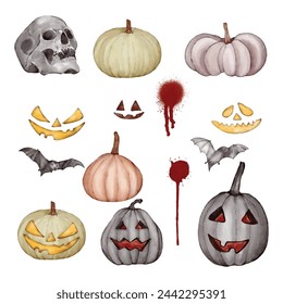 Halloween set with various accessories