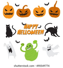 The Halloween set. Vector Halloween elements, objects and icons for your design
